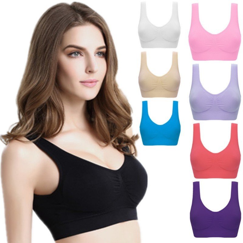 Women Yoga Tank Tops Sports Bra Workout Fitness Running Crop Top - Image 2
