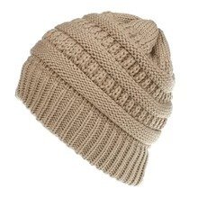 Mixed Color Knitted Wool Hat Ladies Non-labeled Ponytail Hat - Image 10