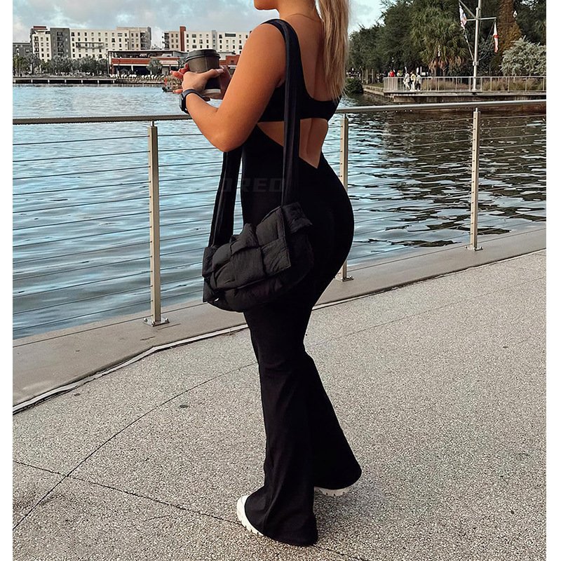 Slim Fit Hip Raise Jumpsuit Sexy Backless Exercise Yoga Clothes - Image 9