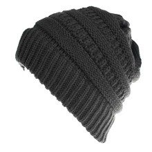 Mixed Color Knitted Wool Hat Ladies Non-labeled Ponytail Hat - Image 6