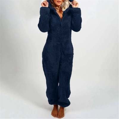 Women'S Plush Thick Plush Plush Jumpsuit Hooded Pajamas Parent-Child Wear - Image 8