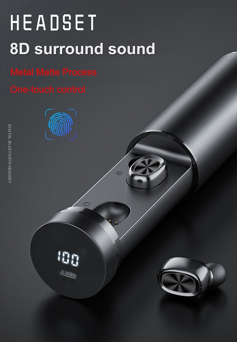 Bluetooth Earphone 5.0 Wireless 8D HIFI Sport MIC Earbuds Gaming Music Headset - Image 2