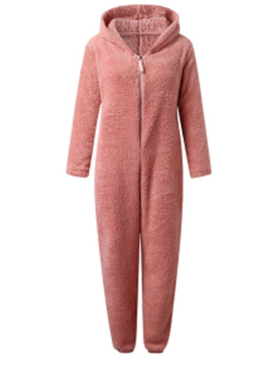 Women'S Plush Thick Plush Plush Jumpsuit Hooded Pajamas Parent-Child Wear - Image 4