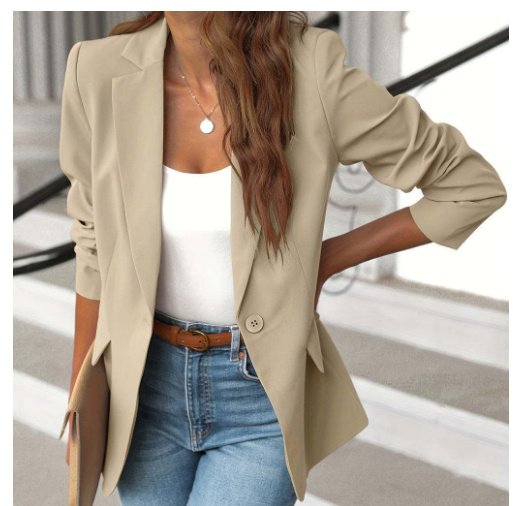 Ins Lapel Button Jacket Fashion Commuter Casual Suit Jacket Women's Long-sleeved Tops Outwear Clothing - Image 2