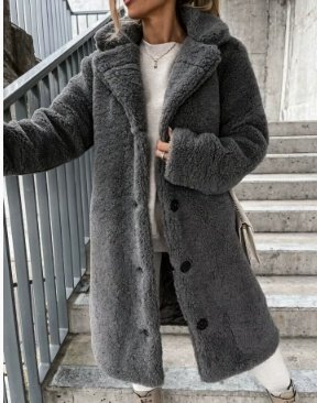 Women's Long-sleeved Lapel Plush Jacket Top - Image 7