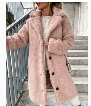 Women's Long-sleeved Lapel Plush Jacket Top - Image 6