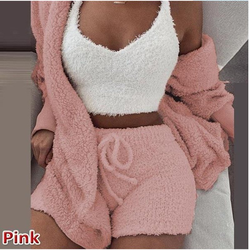 3 Pieces Of Fashionable Ladies Plush Home Clothes - Image 7