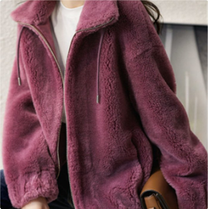 Double Faced Fleece Warm High Neck Sweater Women Cardigan - Image 10