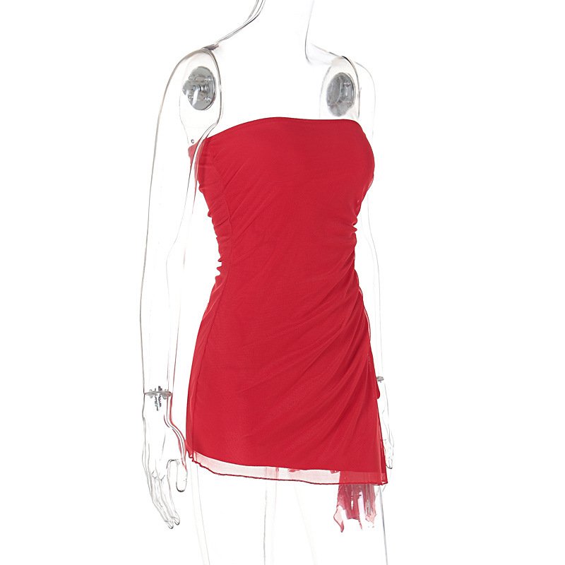 Y2K Tube-top Split Dress Summer Ins Fashion Backless Short Dresses For Women - Image 10