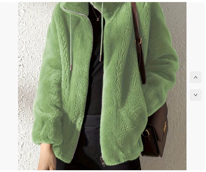 Double Faced Fleece Warm High Neck Sweater Women Cardigan - Image 9