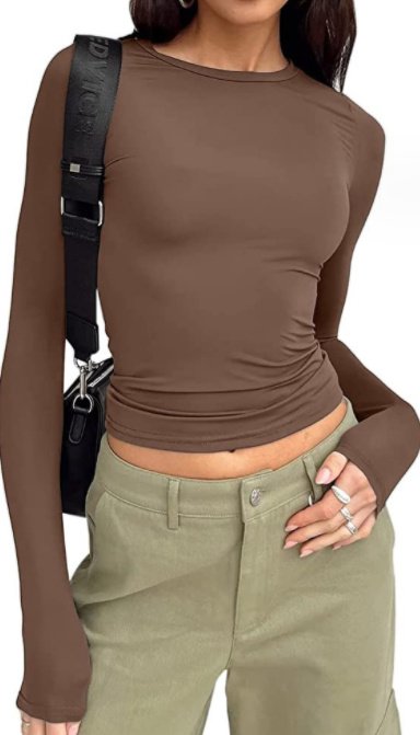 Women's Clothing Fashion Slim Long-sleeved Pullovers Tops Solid Causal Fit Shirts - Image 10