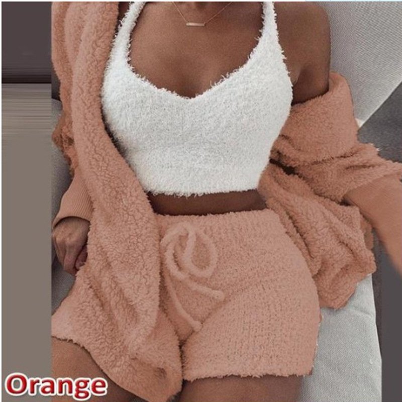 3 Pieces Of Fashionable Ladies Plush Home Clothes - Image 5
