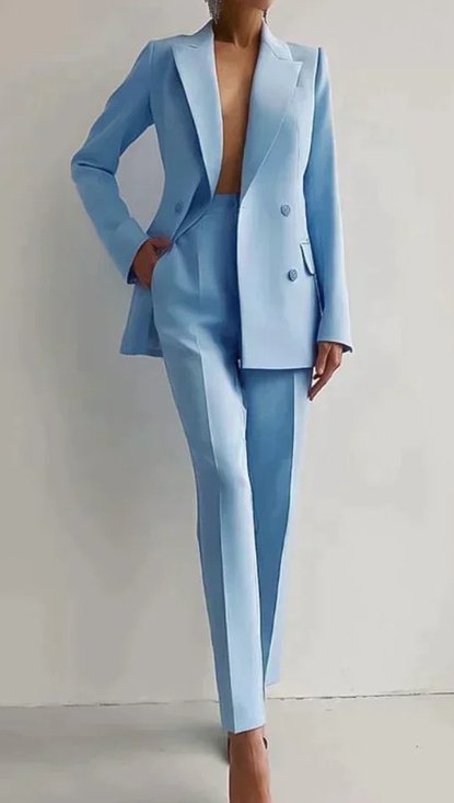 Casual Suits Fashion Long Sleeve Single-breasted Jacket Top And Slim Fit Trousers Women's Business Suits - Image 7