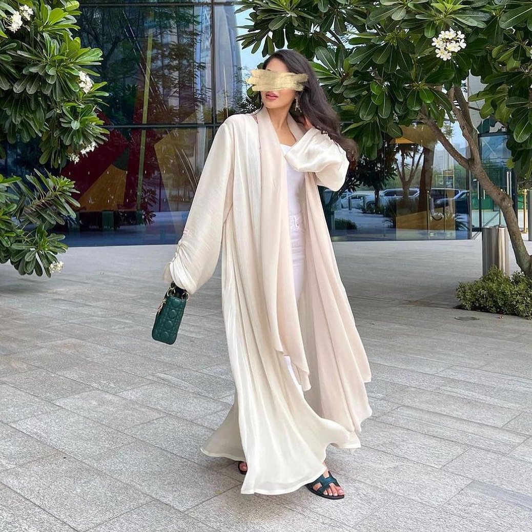 Muslim Robe Dubai Outerwear Bright Silk Dress - Image 10