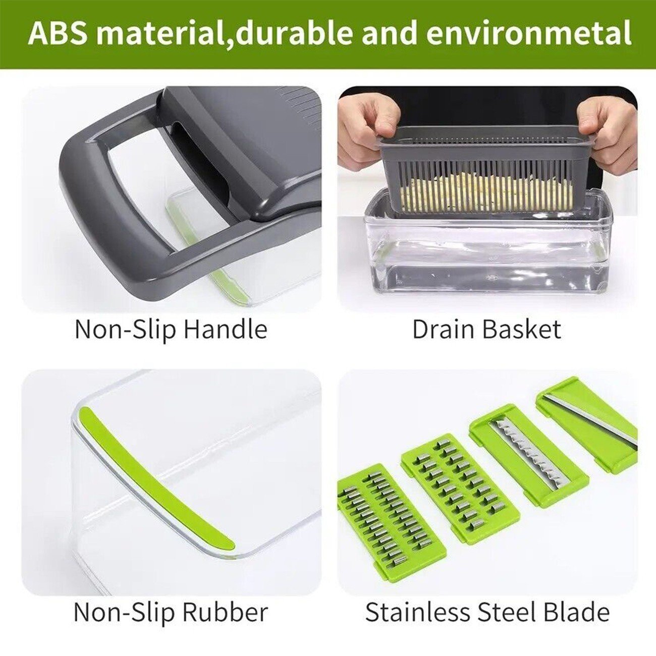 15 In 1 Vegetable Chopper Fruit Cutter Food Onion Veggie Dicer Slicer Peeler Kitchen - Image 3