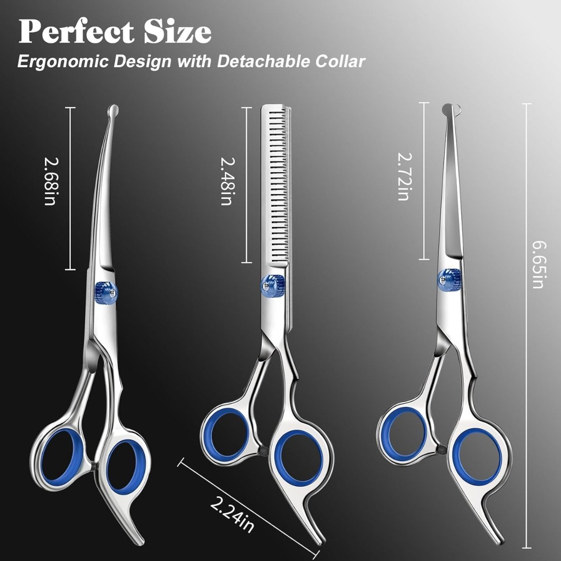 Professional 4 In 1 Dog Cat Grooming Scissors Kit With Safety Round Tips,Sharp - Image 5