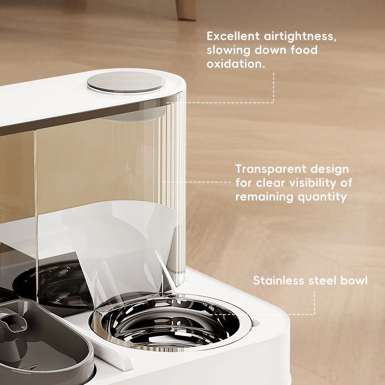 L-type USB pet food and water dispenser, large capacity storage and storage, automatic water and food dispensing, worry free feeding - Image 5