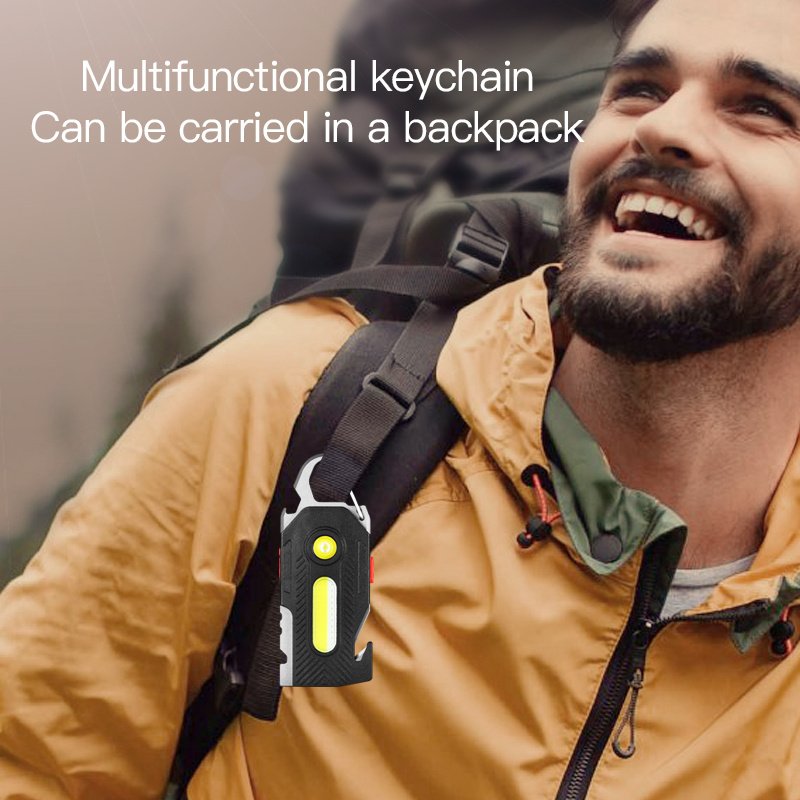 Multifunctional Charging Emergency Light Convenient Keychain Work Light COB High Brightness Maintenance Light Outdoor Camping LED Light - Image 4