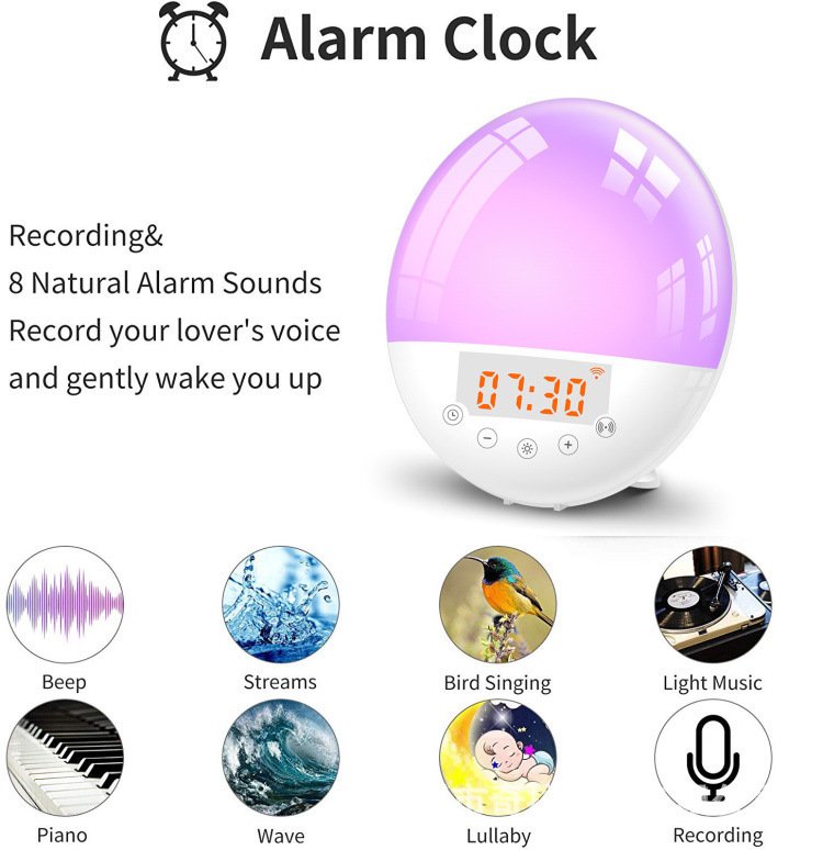 WiFi Voice Control Intelligent Alarm Clock, Sunrise Natural Wake-up Light - Image 6