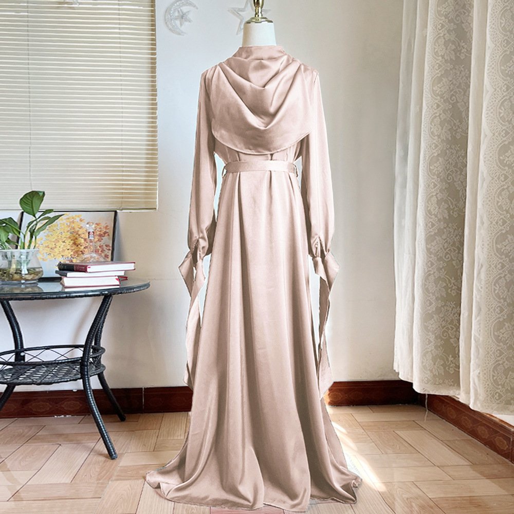 Muslim Pile Collar Robe And Ankle Dress - Image 9