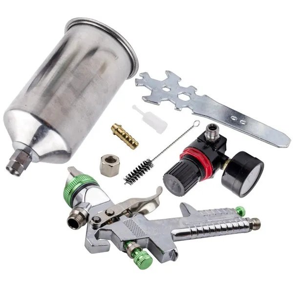 2.5mm HVLP Feed Car Air Spray Gun Kit W/ Regulator Gauge Paint Sprayer - Image 6
