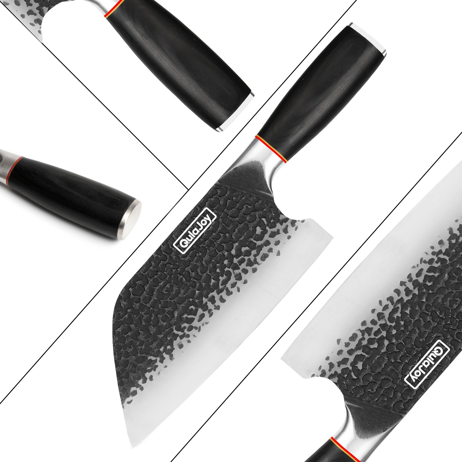 Qulajoy Meat Cleaver Knife - 7.3 Inch High Carbon Stainless Steel Butcher Knife For Meat Cutting Slicing Vegetables- Professional Chopper Knife For Home Kitchen Chef Knife - Image 8