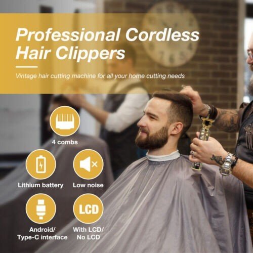 Hair Clippers Beard Trimmer For Men Hair Cutting Cordless Barber Shaving Machine - Image 10