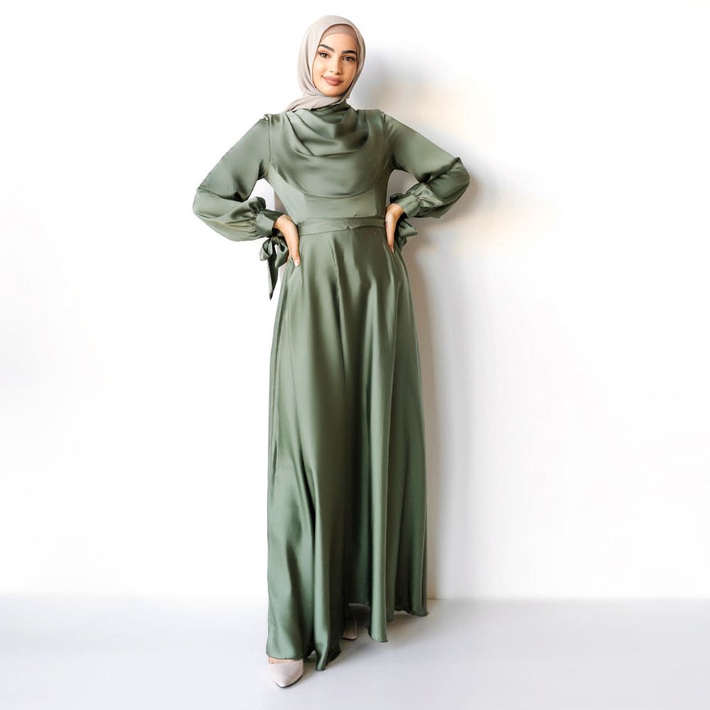 Muslim Pile Collar Robe And Ankle Dress - Image 5