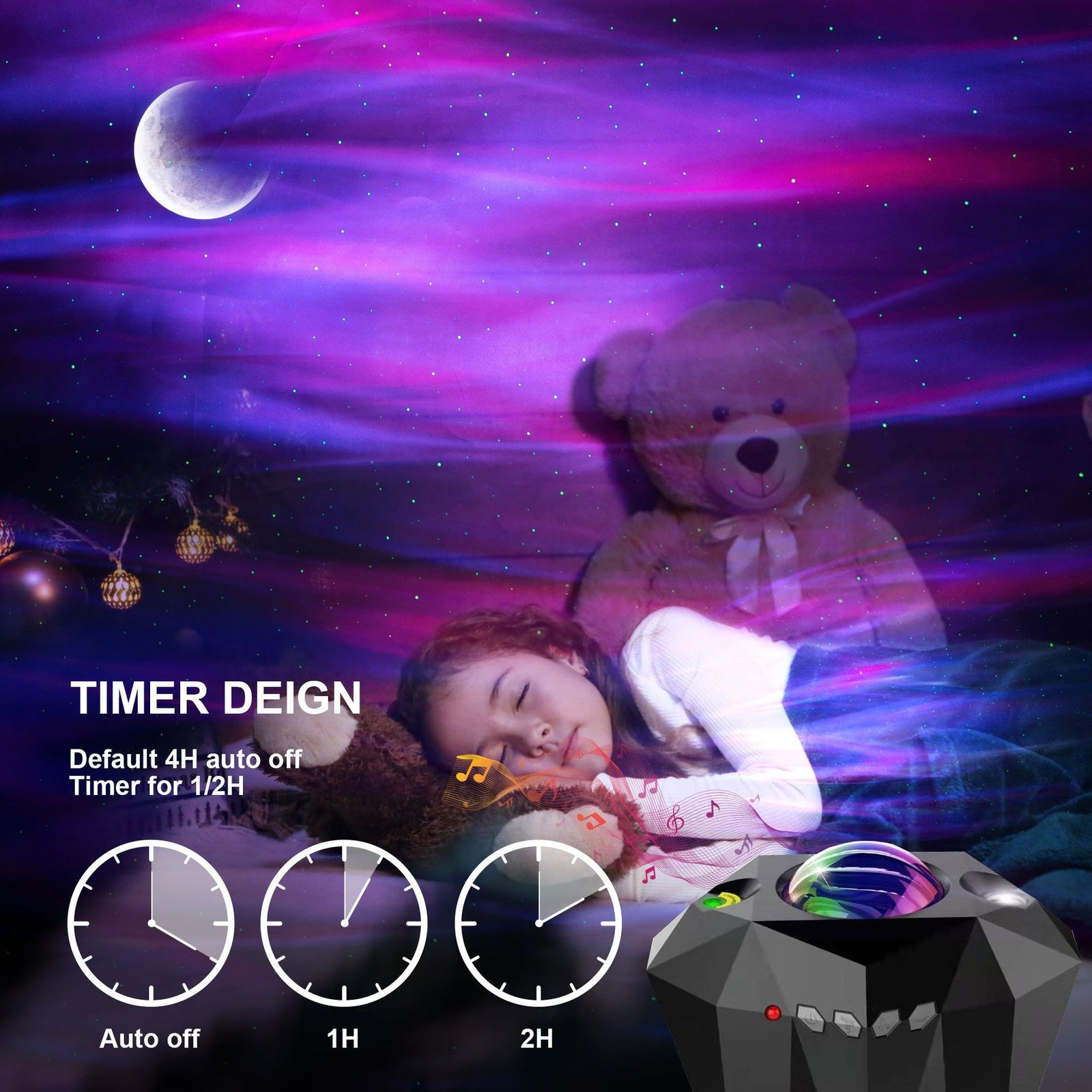 Usb Water Pattern Bluetooth Music Ocean Star Projector Lamp - Image 2