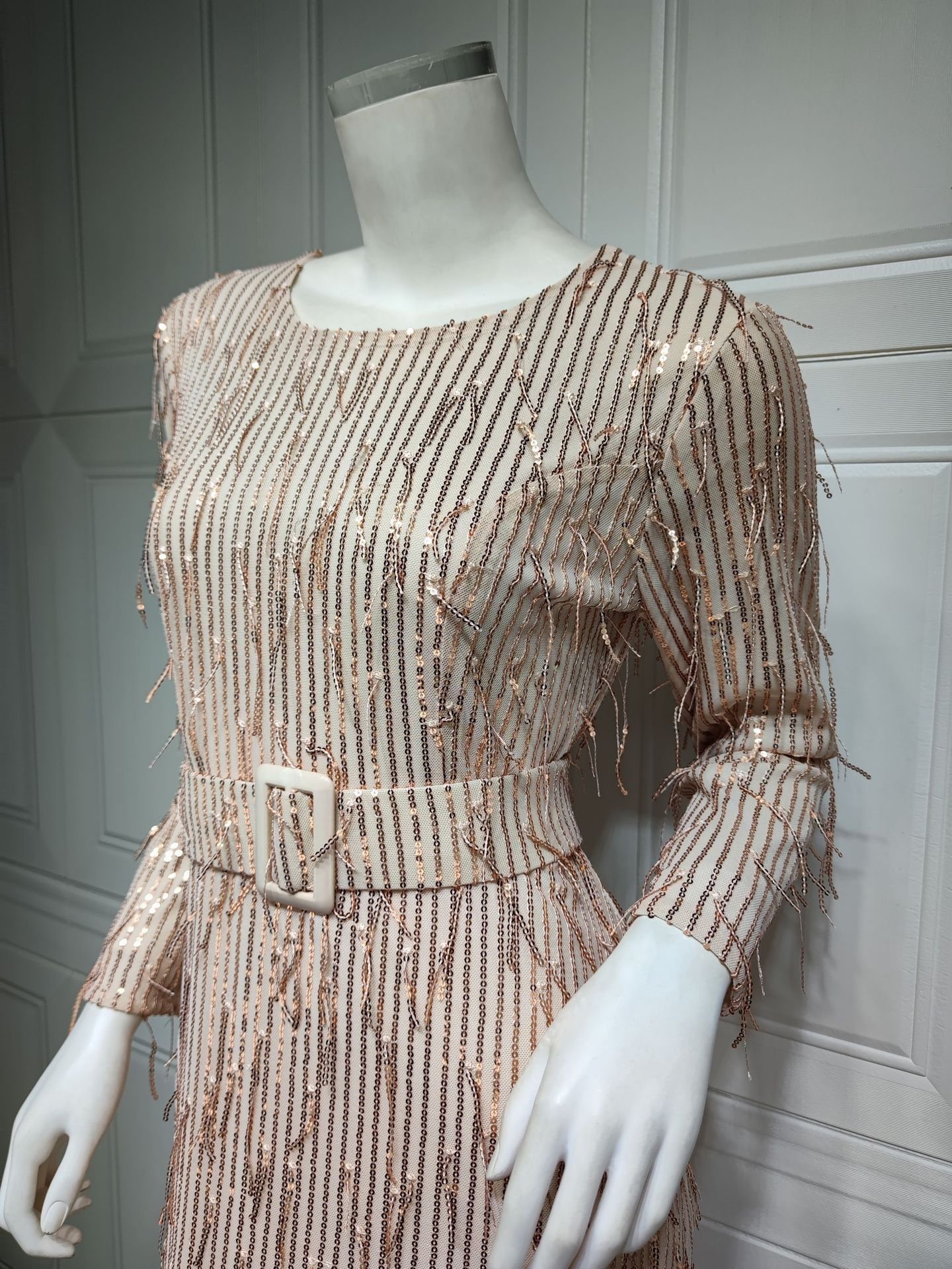 Sequin Tassels Slim-fit Dress Muslim Dress - Image 3