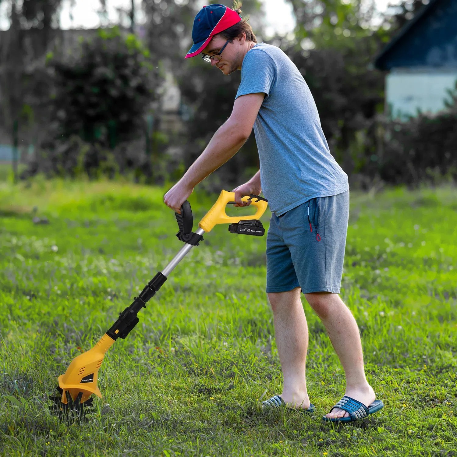 20V Cordless Tiller Cultivator, 250RPM Electric Garden Tiller Depth Garden Rototiller for Lawn/Gardening/Soil Cultivation - Image 10