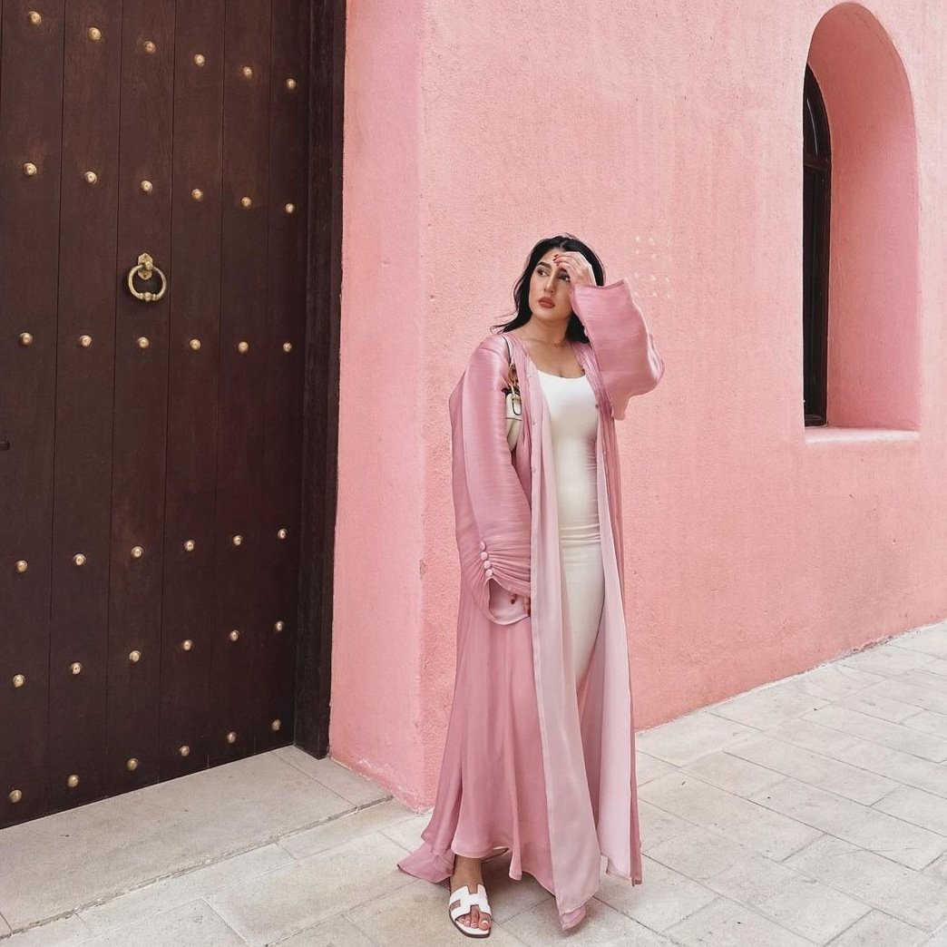 Muslim Robe Dubai Outerwear Bright Silk Dress - Image 4