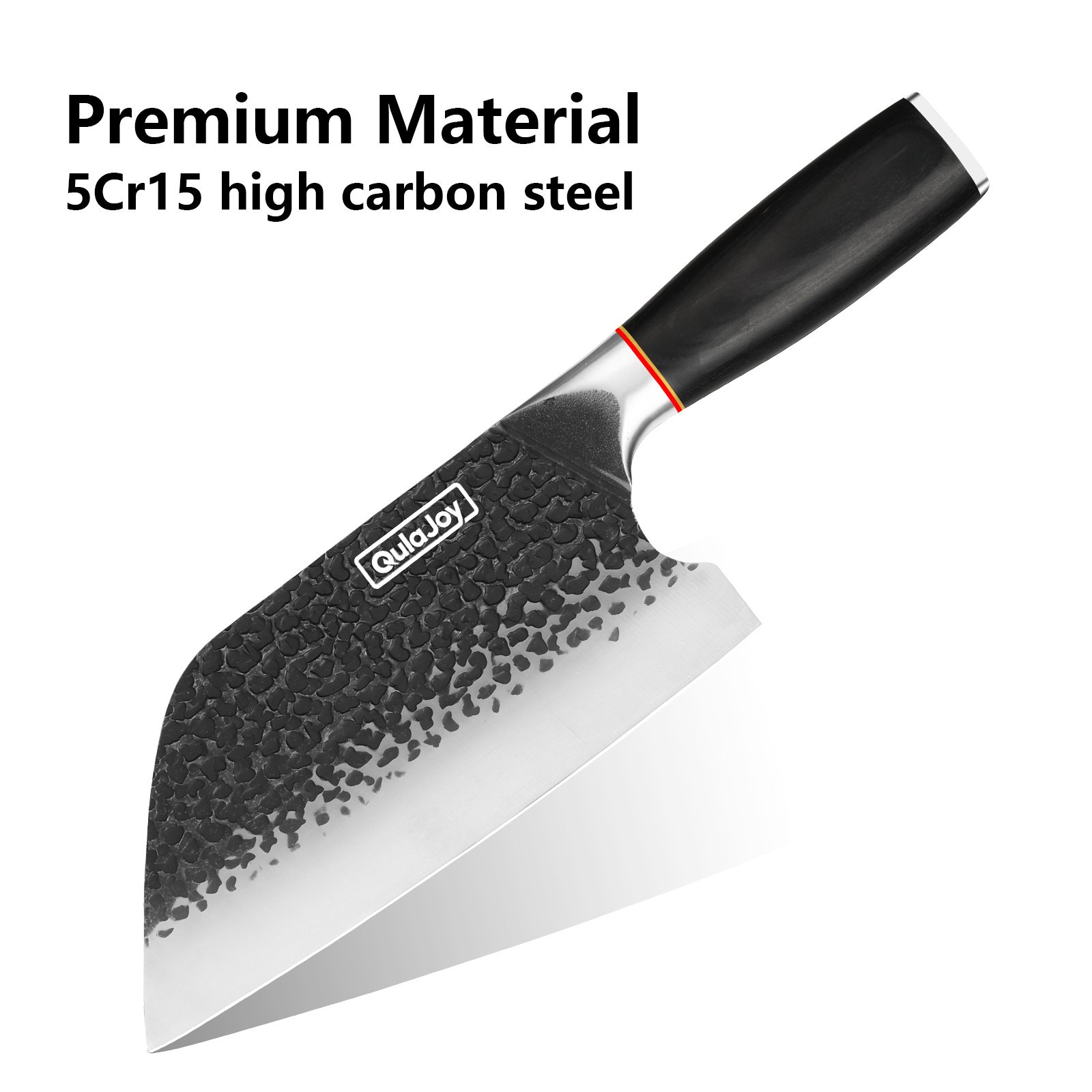Qulajoy Meat Cleaver Knife - 7.3 Inch High Carbon Stainless Steel Butcher Knife For Meat Cutting Slicing Vegetables- Professional Chopper Knife For Home Kitchen Chef Knife - Image 3