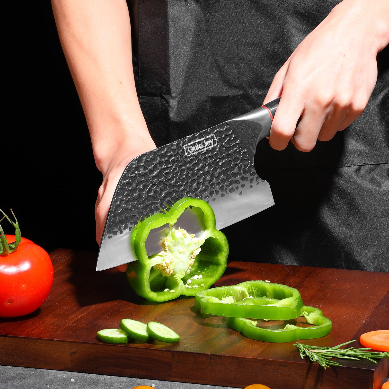 Qulajoy Meat Cleaver Knife - 7.3 Inch High Carbon Stainless Steel Butcher Knife For Meat Cutting Slicing Vegetables- Professional Chopper Knife For Home Kitchen Chef Knife - Image 10