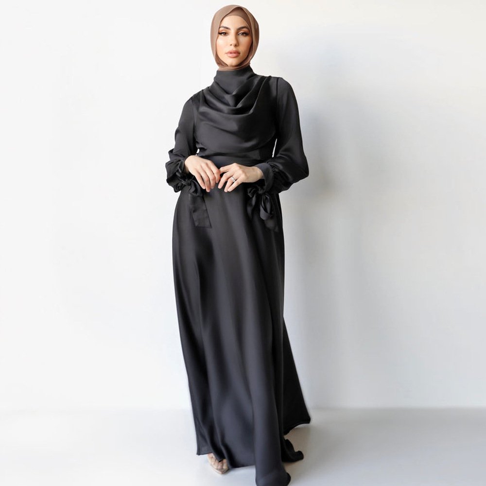 Muslim Pile Collar Robe And Ankle Dress - Image 4