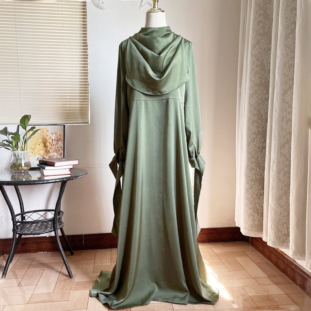 Muslim Pile Collar Robe And Ankle Dress - Image 8