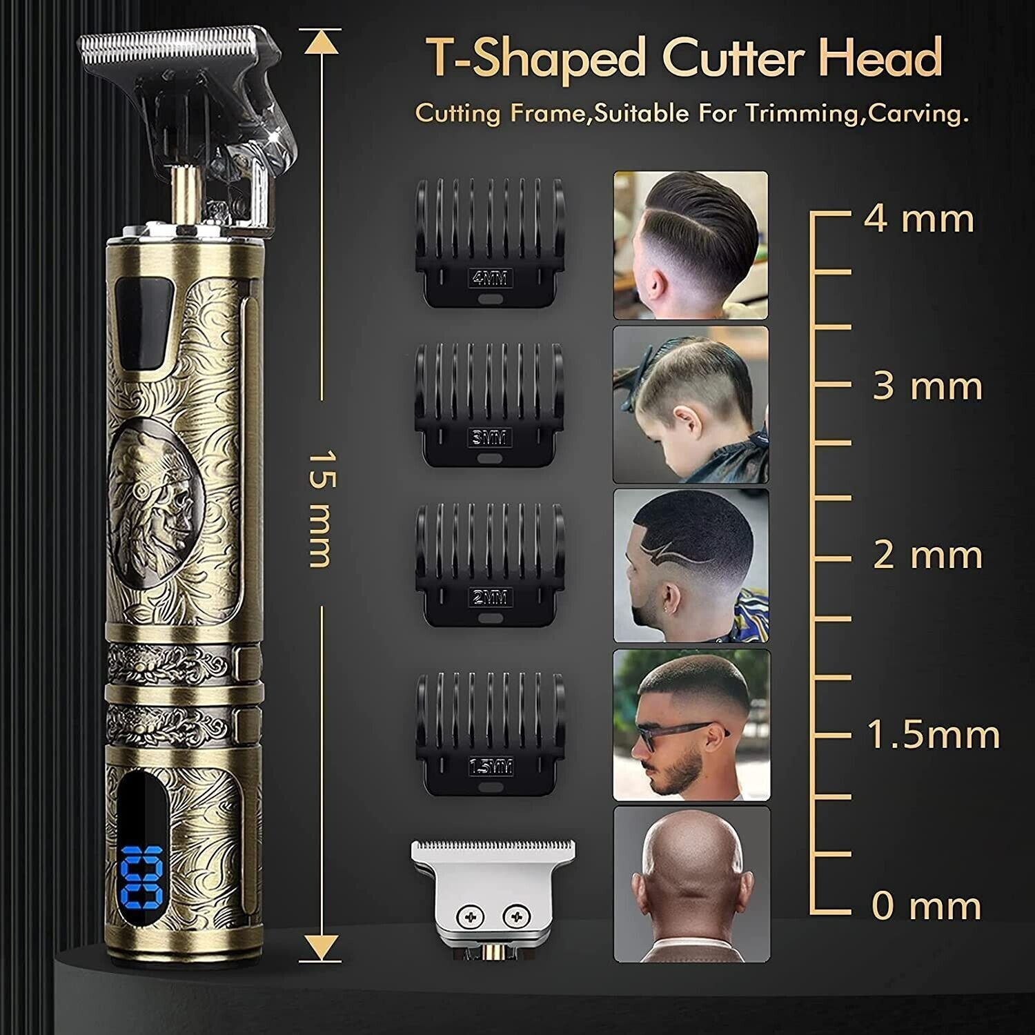 Professional Hair Clippers Trimmer Mens Barber Hair Cutting Kit Machine Cordless - Image 10