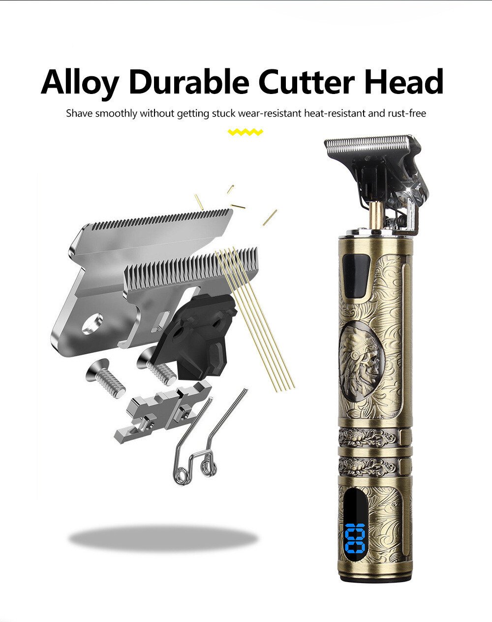 Professional Hair Clippers Trimmer Mens Barber Hair Cutting Kit Machine Cordless - Image 6