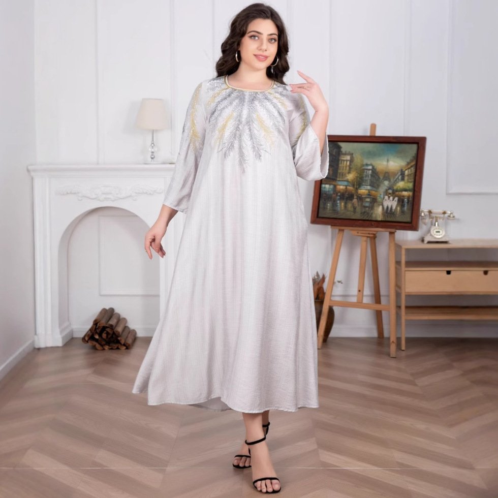 Women's Gilded Muslim Plus Size Dress - Image 3